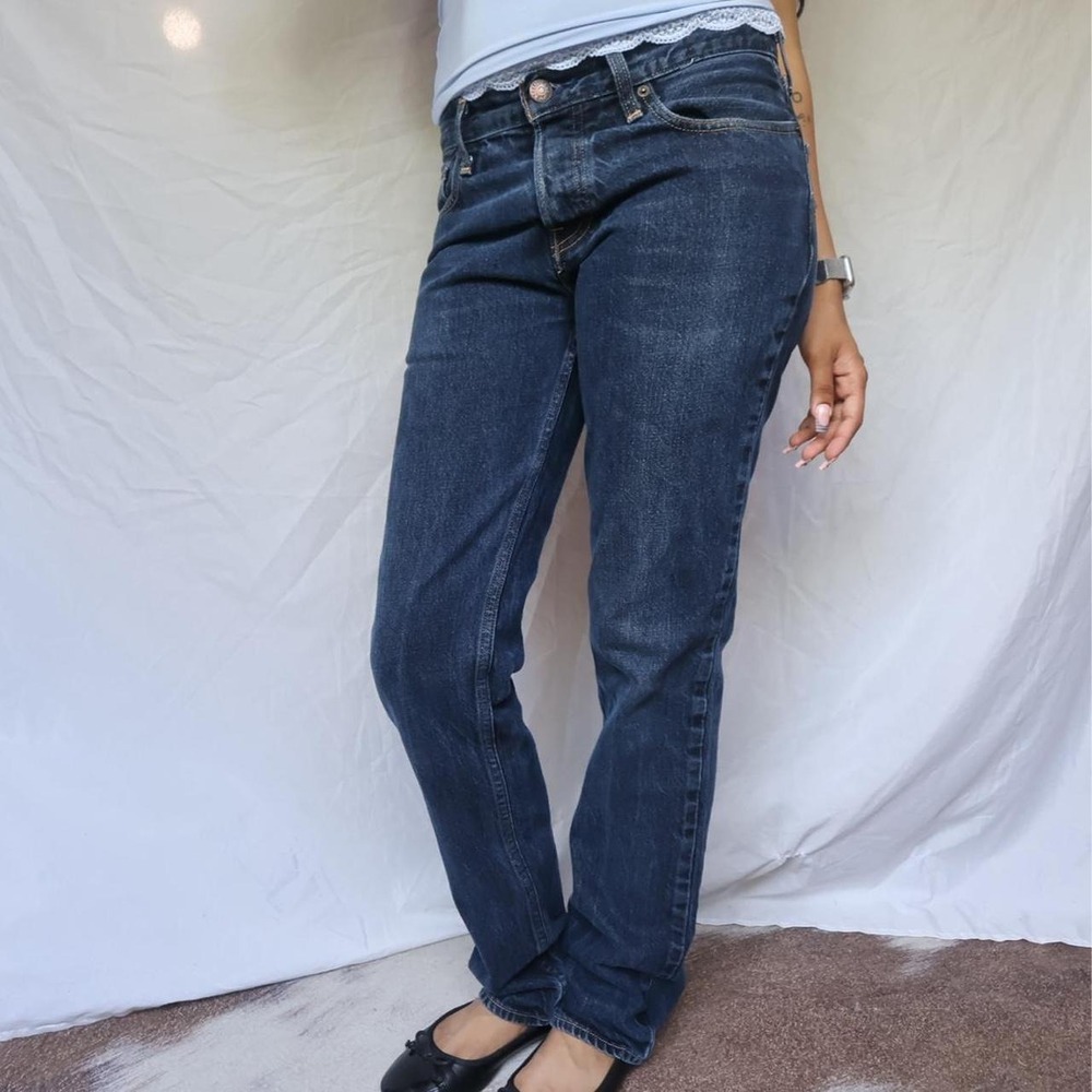 Y2K Hollister Dark Wash Button-Fly Straight Jeans